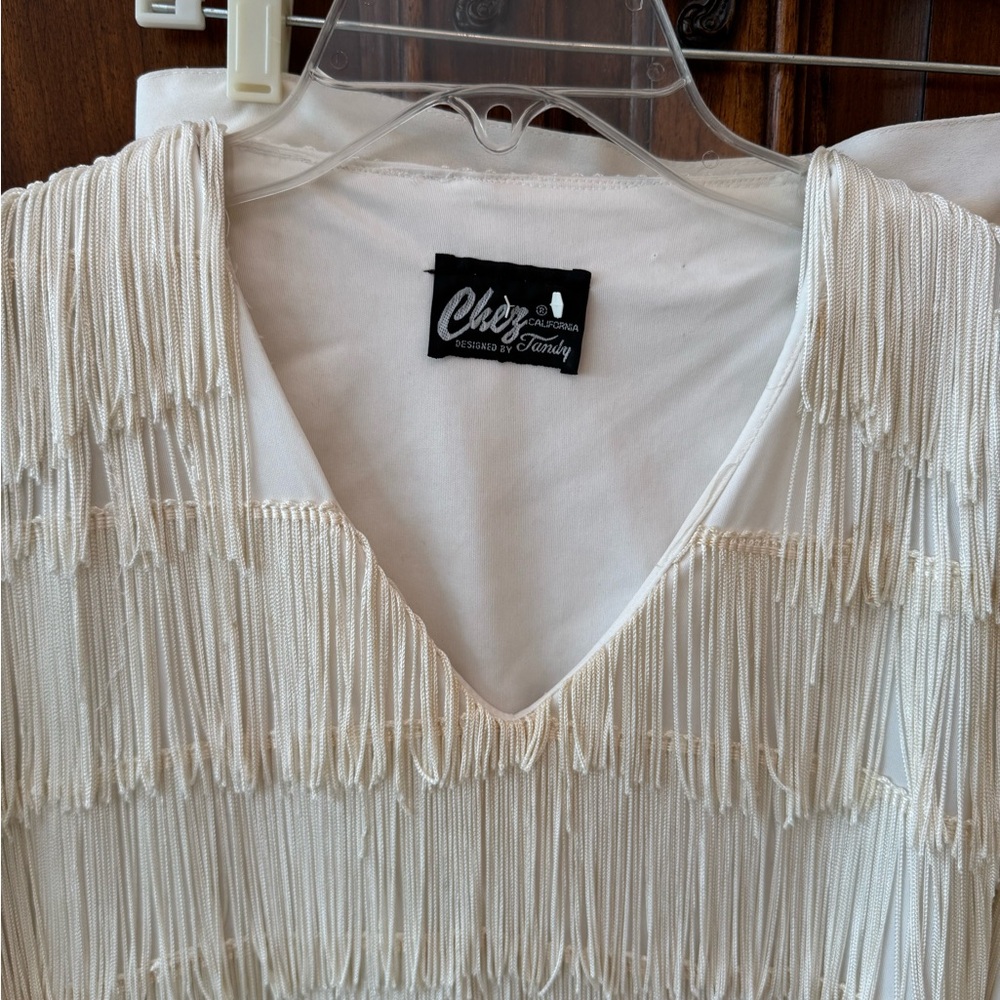 Chic Cream Fringe Ensemble - Vintage - Picture 3 of 11